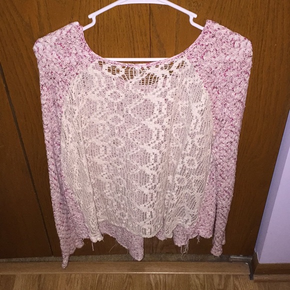 Free People lace long sleeve sweater - Picture 2 of 8